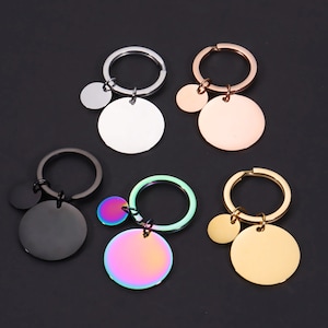 keychain blank stamping discs-Stainless steel Mirror polishing Circle Disc keychain for Necklace Bracelet Pet ID Name Tags DIY Handicrafts