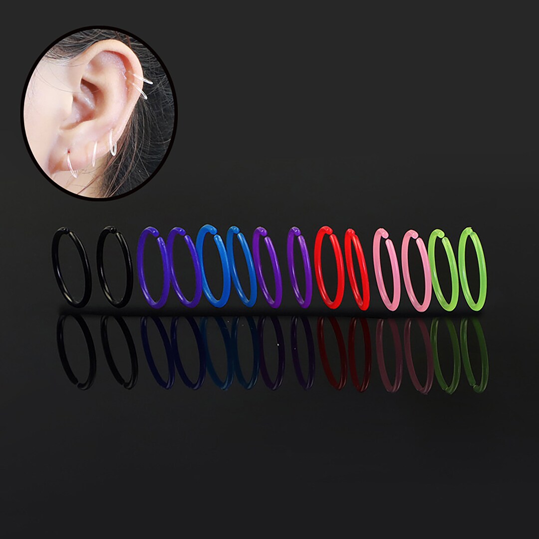 Resin Cartilage Ring,clear Nose Rings Retainer,clear Nose Rings Hoop Flexible Acrylic Clear Nose