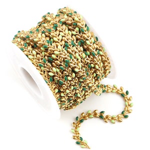Enamel Coloured Ball Chain,304 Stainless Steel Coloured Foliage Bead ...