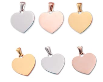 20mm Hearts double hole Tags,Stainless Steel Laser engraving Charm  Stamping Blanks,Tags-Military