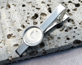 High Quality Titanium steel Mirror polishing Tie Clip Bezel| Tie Tack for 16mm Glass Cabochon|Tie Clips Men|Tie Bar Clip|Tie Pin|Pin Backing