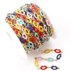 Wholesale Enamel Wire Chains for Custom Permanent Jewelry Making Perfect Enamel Rolo Wire Lip Chain