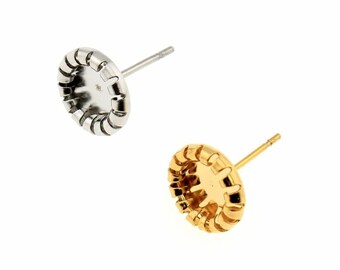 316L Stainless steel earring stud,6 8 10mm Earring blank settings,Post Earrings base,Bezel earring Blanks