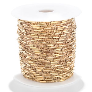 Wholesale 316L Stainless Steel Clip Bead Chain|18K vacuum plating Cable O Chain Necklace|Chain For Pendant|Chain for Jewelry Making