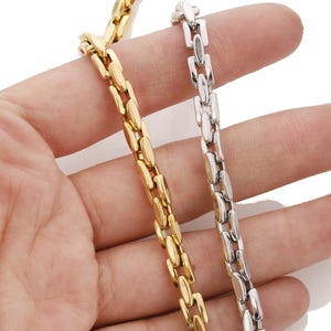 304 Stainless steel cross flat angle chain long square grid chain for Jewelry Making,DIY necklace and bracelet accessory materials