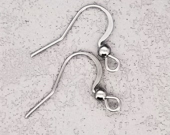 316L Stainless steel Earring Wires French Hooks|Ball and Coil Ear Wires, Earring Findings, Leverback Earrings