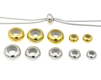 50pcs Stainless Steel DlY spacer bead for slide extender,Adjustable bracelet positioning bead