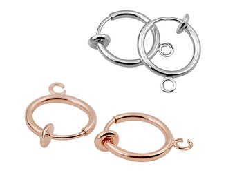 11mm/1.5mm Wire  Clip On Huggie Hoop Earrings,Non Pierced Spring Clip Earring-Earring Component - Non Pierced Earring Supply