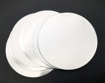 58mm Aluminum Stamping Blanks 2.28 Inch Diameter - Raw Brushed Finish Round Circle Disc