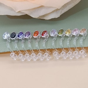 Resin Invisible and painless Earring Converter with 3mm Zircon  -Change Earring Post to Non-Pierced Clip-Ons,Hypoallergenic ear clips