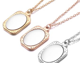 304 Stainless steel blank stamping discs,Laser engraving Necklace,Personalized disc,Photo frame pendant,Blank disc necklace