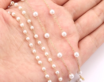 304 Stainless Steel pearl Beading chain,Clip on bead chain Chain Necklace Bulk for Jewelry Making,Wholesale Bulk Chain on Spool