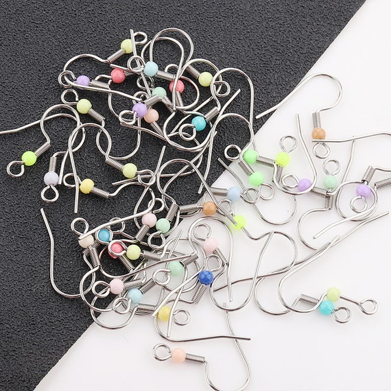 100pcs 304 Stainless Steel Enamel Ball Fish Hook,colorful Beaded