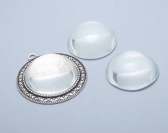 Magnifying ,Thick Round Clear Glass Cabochons Thicker Hand Crystal Clear Colorless Glass Thick transparent glass covers