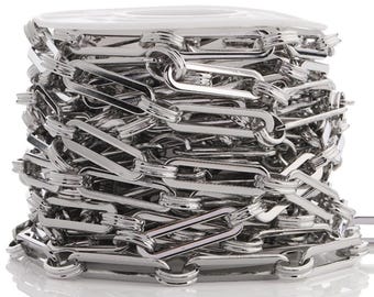 5meters Oval paper clip chain-Heavy Duty Rustless Chain Jewelry Chain for jewelry Making, Bracelets, and Waist Chains