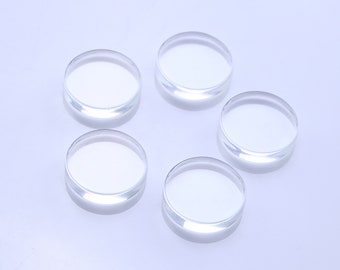 15mm 16mm 18mm 20mm Flat Clear Glass Tile -Bottle Caps - Clear Glass-Round Transparent Glass Cabochons