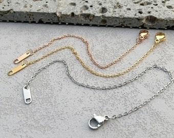 Stainless Steel Jewelry Extender | 18K Gold Plated Chain, DIY Making