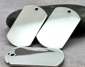 Dog Tag Stamping Blank|304 Stainless Steel Stamping Blanks|Highly Polished Shiny|tainless Steel Tags-Military