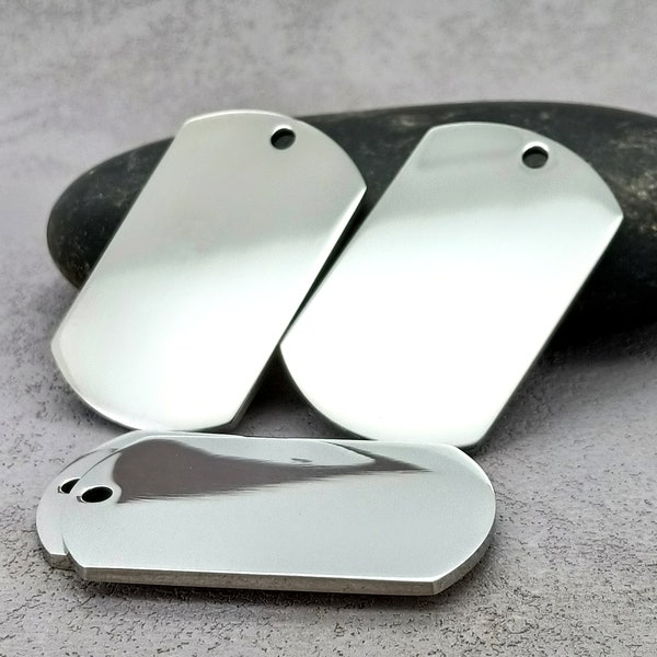 Dog Tag Stamping Blank|304 Stainless Steel Stamping Blanks|Highly Polished Shiny|tainless Steel Tags-Military