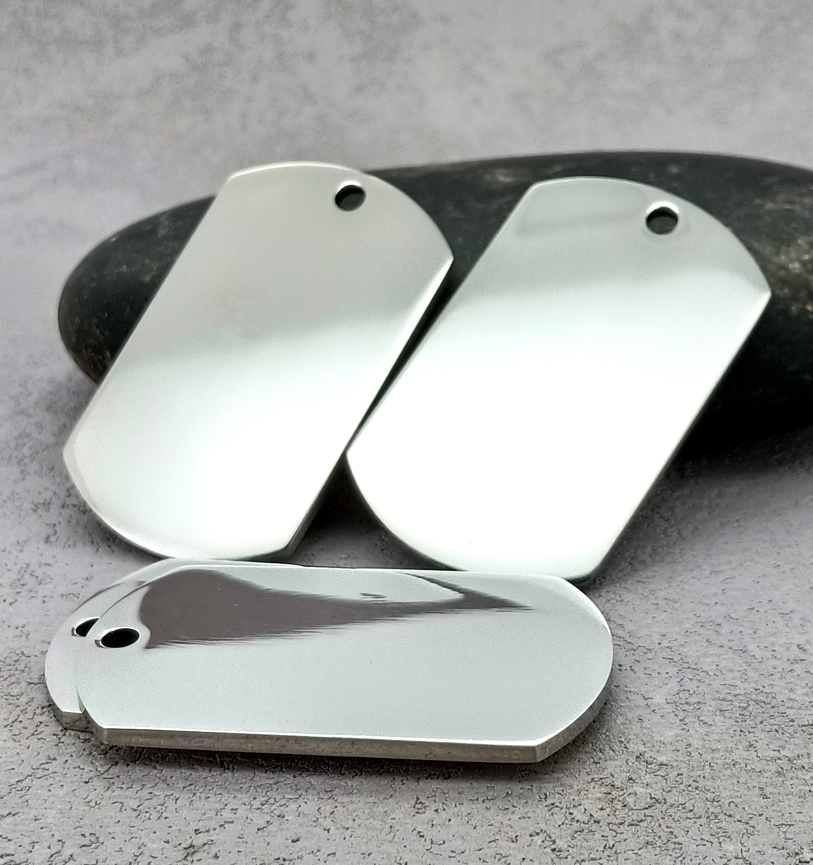 200 pcs BLANK STAINLESS STEEL DOG TAGS SHINY/MATTE MILITARY BALL