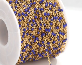 Royal Blue Enamel Ball Chain: 304 Stainless Steel DIY Jewelry Making