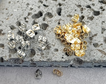 Stainless steel 4.5x6mm Earring Backs|Earring Plugs| Ear Studs Backs|friction ear nuts|safety backs|Earring Stoppers Jewelry Findings