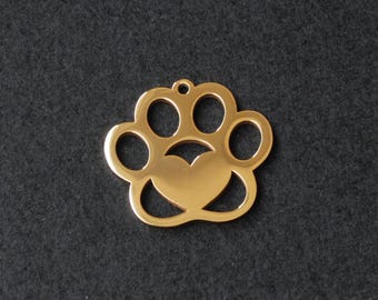 Engravable Dog paw pendant,304 Stainless Steel Stamping Blank Charms for Bracelet Necklace Pendant Jewelry DIY Craft Making