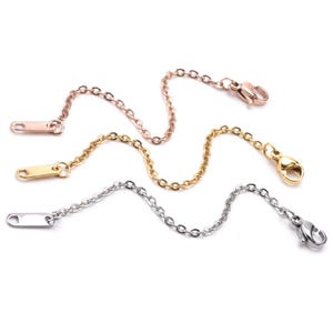 304 Stainless Steel Extension Chain with  Lobster Clasp,Necklace Extension Chain for Jewelry Making