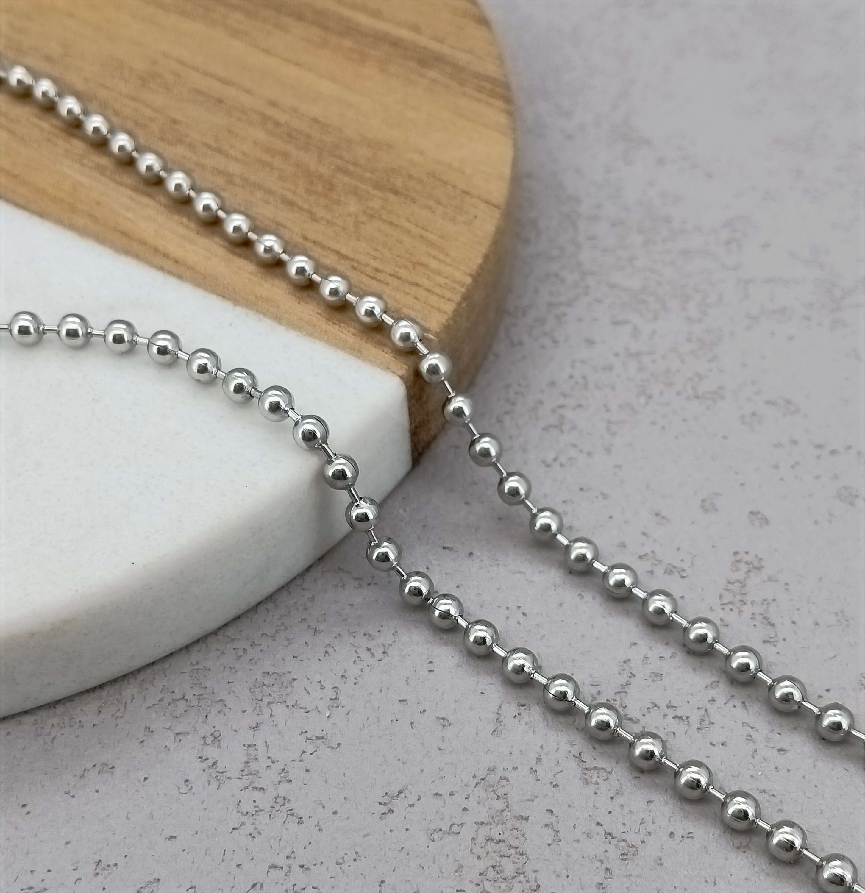 10pcs Bead Chain,304 Stainless Steel Dog Tag Chain Ball Chain Necklace  Bulk, Beaded Necklace Chains for Jewelry Making DIY Crafts