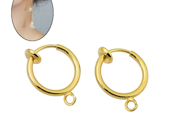 13mm/1.5mm Wire  Non Pierced Spring Clip Earring,Earring Component - Non Pierced Earring Supply