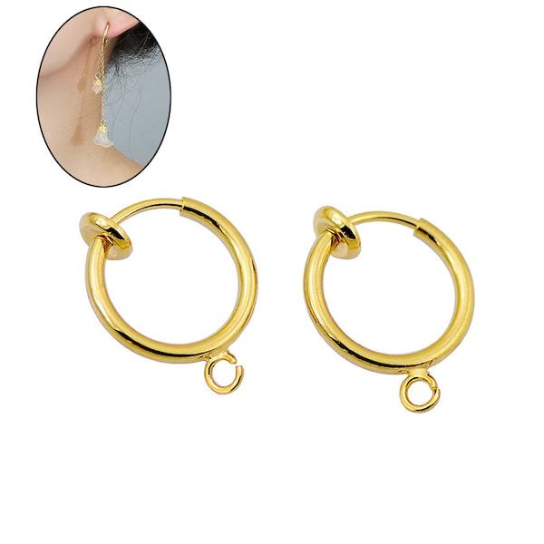 13mm/1.5mm Wire  Non Pierced Spring Clip Earring,Earring Component - Non Pierced Earring Supply