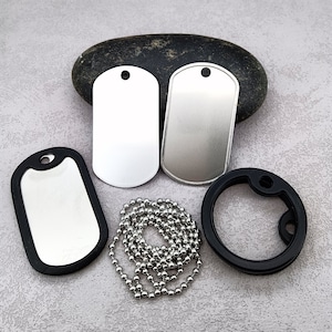 2&quot;*1 1/8&quot;(50*28mm) Military Tag|304 Stainless Steel Stamping Blanks,Military Style Dog Tag Silencer Kit,Dog Tag Stamping Blank
