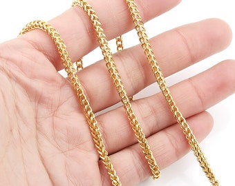 18K Gold Plated Braided Chain | Stainless Steel Pendant Necklace