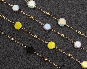 Crystal Beaded Chain for Permanent Jewelry Making: The Durable 304 Stainless Steel Cable Chain Wholesale Bulk Chain on Spool