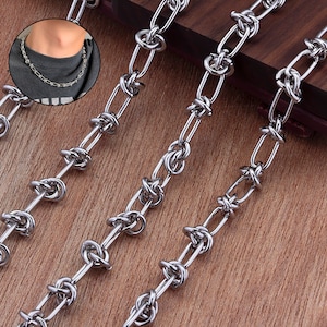 Permanent Jewelry Making Stainless Steel Barbed Wire Chain for Edgy DIY Creations - Versatile Cable Chain for Necklaces, Bracelets, and More