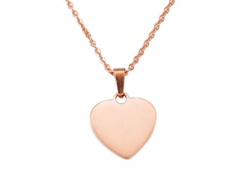Heart Engravable Pendant With 45cm chain,Coin Stamping Blanks Disc Tags Plate Pendant for Necklace,Personalized disc,Blank disc necklace
