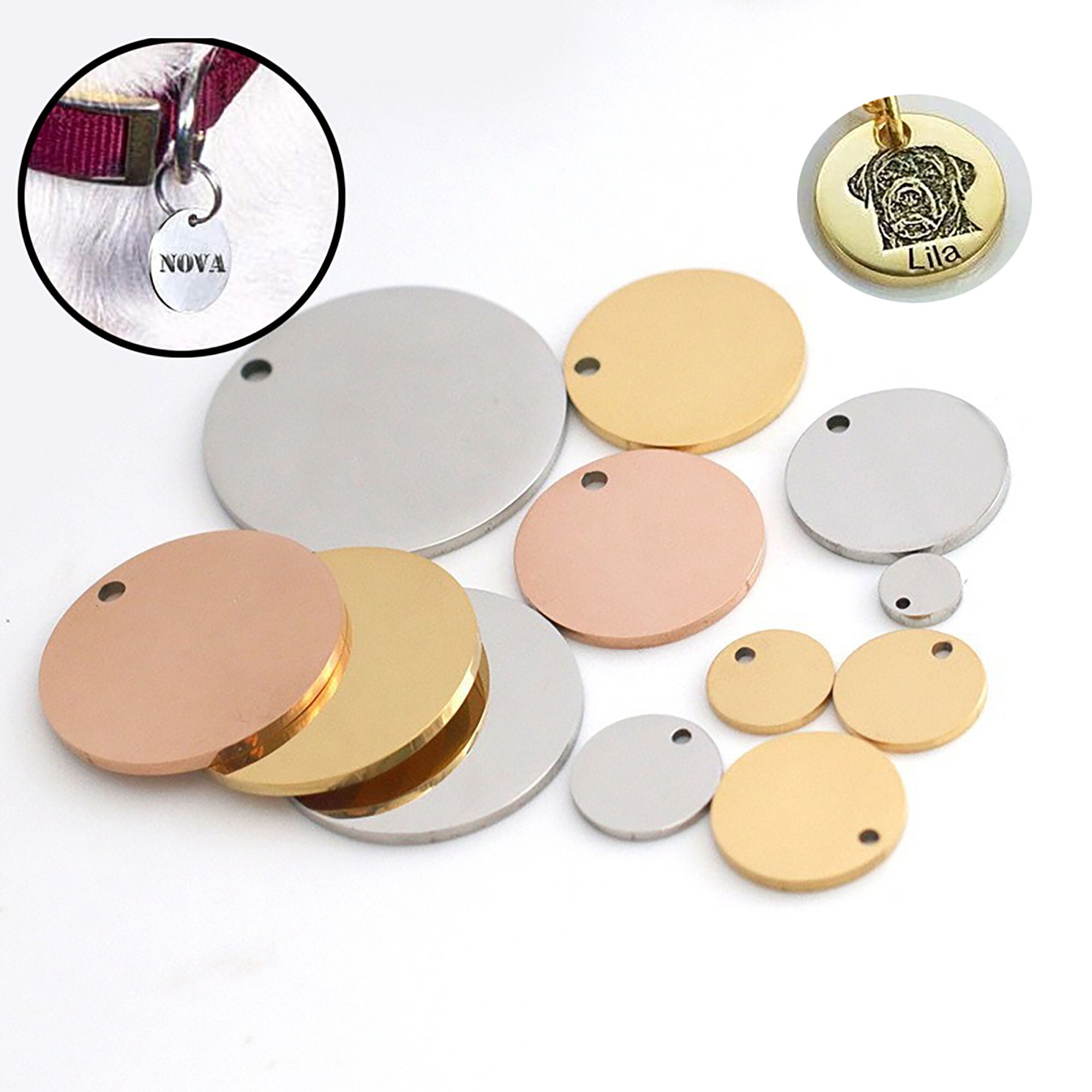 1.5 Inch Aluminum Circle Stamping Tags, 5 Economical 38mm Silver Extra  Large Anodized Aluminum Blanks Discs for Engraving Etching PICK COLOR 