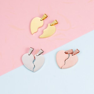 Stainless Steel Heart Charms for Bracelet Earring Necklace Chain Charms Jewelry Making Couple Pendant,Engravable Pendant