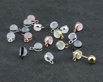 Stoppers Ear Nuts with Loop|Stainless steel + silicone|18K Vacuum plating|Earring Back Stoppers|Earring Component Findings