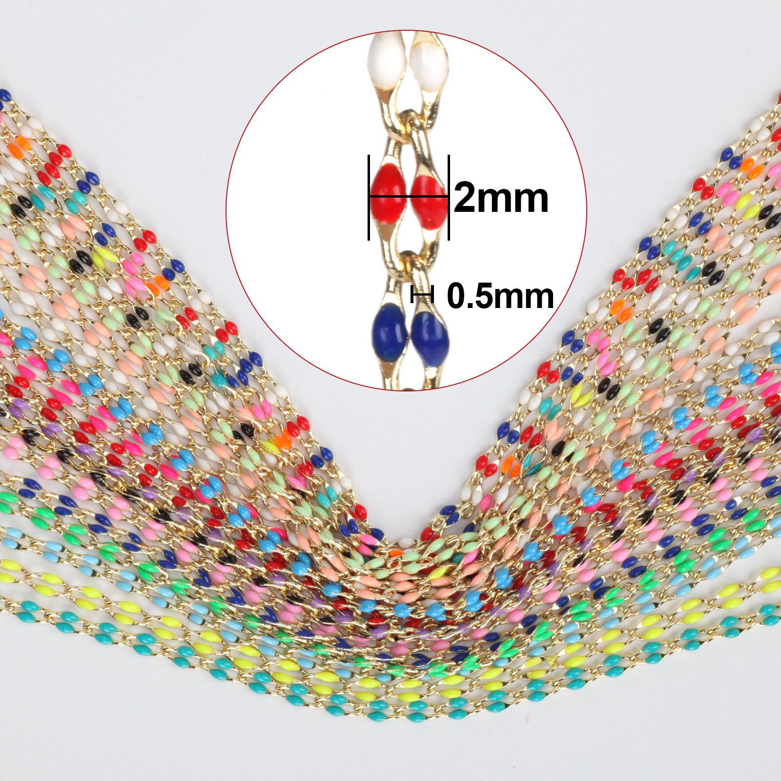 Multi Color Enamel Chain,perfect Enamel Rolo Cable Paperclip Chain for ...