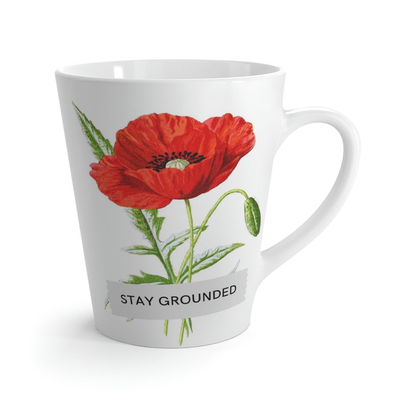 Stay Ground Red Poppy Coffee Lovers Latte Mug Etsy