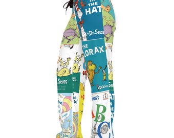 Dr Seuss Books Women's Pajama Pants, Lounge Pajama Bottoms, Literary Nightwear, Gifts for Book Lovers, Comfortable Sleepwear