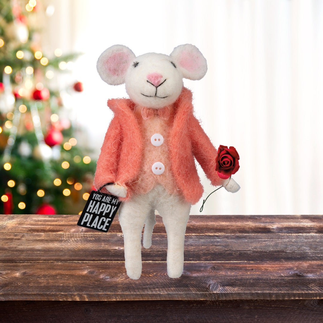 Felt Mouse, Felt Mouse Ornament, Felt Animal, Needle Felt Mouse, Mouse