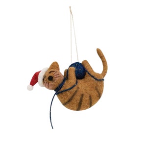 Needle Felt Cat, Felt Animal, Needle Felt Animal, Felt Cat Ornament, Felt Ornaments, Needle Felt, Cat Ornament image 2