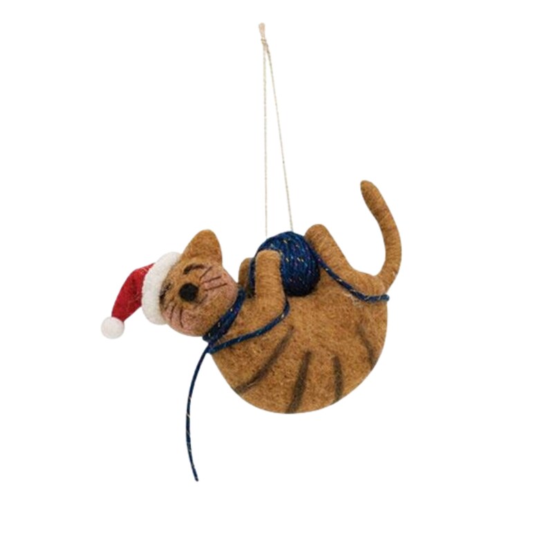 Needle Felt Cat, Felt Animal, Needle Felt Animal, Felt Cat Ornament, Felt Ornaments, Needle Felt, Cat Ornament image 2