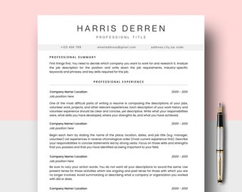 Resume Template, CV template, Resume, Resume Template Word, Resume and Cover Letter Template