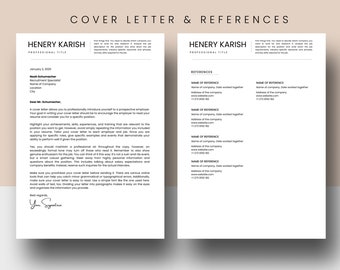 Resume Template, CV template, Professional Resume, Resume Template Word, Resume and Cover Letter Template