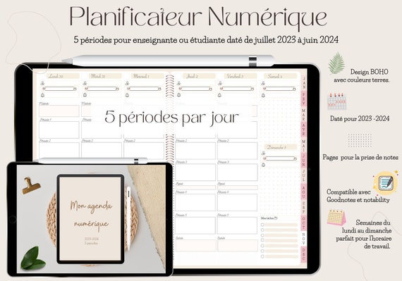 Planificateur NUMÉRIQUE 2023-2024 Digital Planner