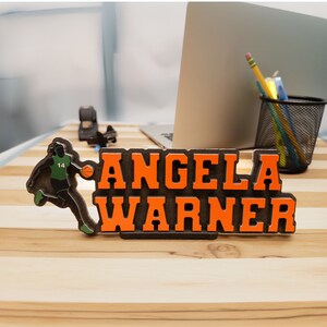 Personalized Basketball Desk Name Plate: PVC Office Sign