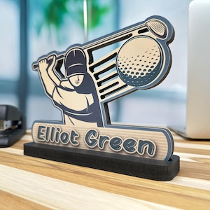 Placa de identificação personalizada para mesa de golfe: Placa de swing de golfe personalizada